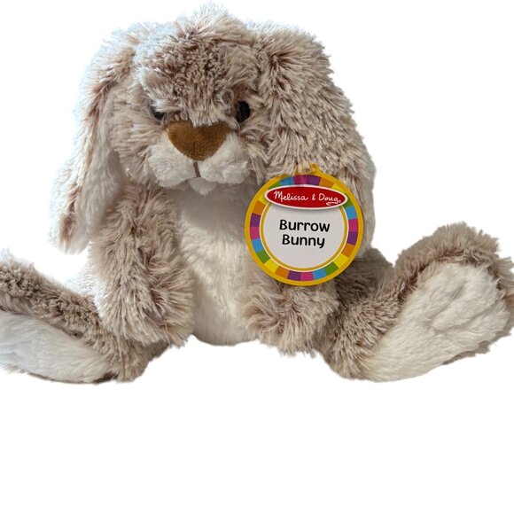 Melissa & Doug #7674 lopped eared Burrow Bunny tan white 10” plush animal toy-B - Picture 1 of 9